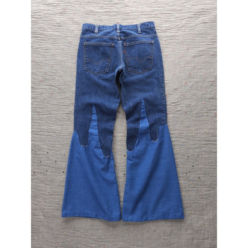 Vintage 1970s Levi's 684 Orange‎ Tab Bell Bottom Flare Leg Jeans Custom Flame 31